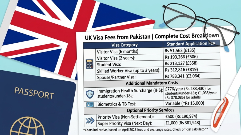 UK Visa Fees from Pakistan